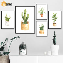 Load image into Gallery viewer, Tropical Potted Plant Monstera Cactus Wall Art Canvas Painting Nordic Posters And Prints Wall Pictures For Living Room Decor - SallyHomey Life's Beautiful