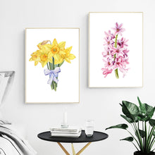 Load image into Gallery viewer, Lily Pink Rose Tulip Flower Wall Art Canvas Painting Nordic Posters And Prints Plant Wall Pictures For Living Room Bedroom Decor - SallyHomey Life's Beautiful