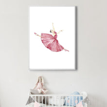 Load image into Gallery viewer, Cute Cartoon Ballet Dancer Girl Wall Art Canvas Painting Nordic Posters And Prints Wall Pictures For Kids Room Nursery Decor - SallyHomey Life's Beautiful