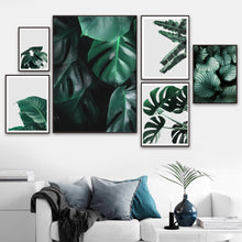 Load image into Gallery viewer, Fresh Green Big Leaves Tropical Plants Wall Art Canvas Painting Nordic Posters And Prints Wall Pictures For Living Room Decor - SallyHomey Life's Beautiful