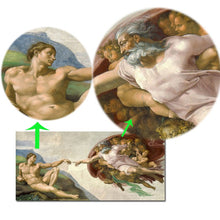Load image into Gallery viewer, Sistine Chapel Ceiling Fresco of Michelangelo, Creation of Adam Poster Print on Canvas Wall Art Picture for Living Room Decor - SallyHomey Life's Beautiful