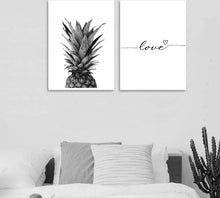 Load image into Gallery viewer, Pineapple Wall Art Canvas Posters Prints Nordic Love Quote Paintings Black White Wall Picture for Living Room - SallyHomey Life's Beautiful