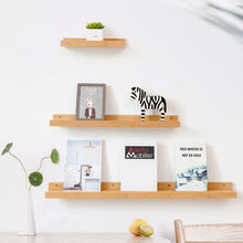 Load image into Gallery viewer, Wall Mounted Floating Display Shelves Wood Wall Storage Shelves for Bedroom Living Room Bathroom Kitchen Office Home Decorative