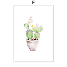 Load image into Gallery viewer, Succulents Cactus Pink Flower Wall Art Canvas Painting Nordic Posters And Prints Plants Wall Pictures For Living Room Home Decor - SallyHomey Life's Beautiful