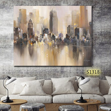 Load image into Gallery viewer, 100% Hand Painted Abstract City Buildings Oil Painting On Canvas Wall Art Frameless Picture Decoration For Live Room Home Decor