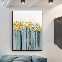 Load image into Gallery viewer, 100% Hand Painted Abstract Gold Tree Oil Painting On Canvas Wall Art Frameless Picture Decoration For Live Room Home Decor Gift