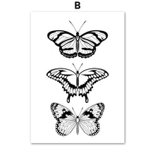 Load image into Gallery viewer, Black White Fashion Girl Lip Butterfly Wall Art Canvas Painting Nordic Posters And Prints Wall Pictures For Living Room Decor - SallyHomey Life's Beautiful