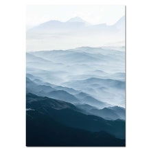 Load image into Gallery viewer, Foggy Mountain Landscape Wall Art Canvas Posters Nordic Style Prints Paintings Wall Picture for Living Room Home Decor - SallyHomey Life's Beautiful