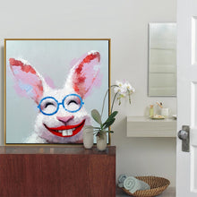 Load image into Gallery viewer, 100% Hand Painted Modern Cartoon Rabbits Oil Painting On Canvas Wall Art Frameless Picture Decoration For Live Room Home Decor