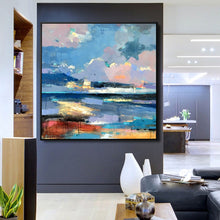 Load image into Gallery viewer, 100% Hand Painted Abstract Seaview Art Oil Painting On Canvas Wall Art Wall Adornment Pictures Painting For Live Room Home Decor