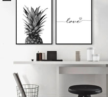 Load image into Gallery viewer, Pineapple Wall Art Canvas Posters Prints Nordic Love Quote Paintings Black White Wall Picture for Living Room - SallyHomey Life's Beautiful