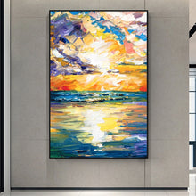 Load image into Gallery viewer, 100% Hand Painted Abstract Ocean Scenery Painting On Canvas Wall Art Wall Adornment Pictures Painting For Live Room Home Decor