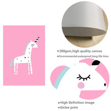 Load image into Gallery viewer, Cartoon Unicorn Flamingo Nursery Posters Prints Wall Art Canvas Painting Picture Nordic Kids Bedroom Decoration - SallyHomey Life's Beautiful