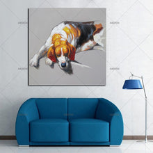 Load image into Gallery viewer, Handmade Wall Painting Meditation of the dog oil Paintings Picture Canvas Abstract Home Decor Animals Oil Painting Hang Pictures