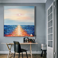 Load image into Gallery viewer, 100% Hand Painted Abstract Ocean Scenery Oil Painting On Canvas Wall Art Frameless Picture Decoration For Live Room Home Decor