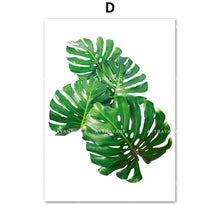 Load image into Gallery viewer, Green Fresh Leaf Monstera Plant Wall Art Canvas Painting Nordic Posters And Prints Wall Pictures For Living Room Bedroom Decor - SallyHomey Life's Beautiful