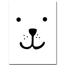 Load image into Gallery viewer, Dog Cat Cartoon Animal Smile Face Art Canvas Poster Minimalist Print Motivational Picture Kids Room Decoration - SallyHomey Life's Beautiful