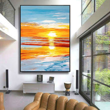 Load image into Gallery viewer, 100% Hand Painted Abstract Sunset Scenery Oil Painting On Canvas Wall Art Frameless Picture Decoration For Live Room Home Decor