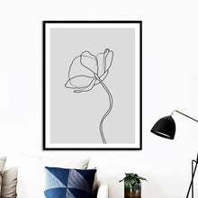 Load image into Gallery viewer, Hand Painted Lines Flower Wall Art Canvas Painting Nordic Posters And Prints Black White Wall Pictures For Living Room Decor - SallyHomey Life's Beautiful