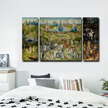 Load image into Gallery viewer, 3Pcs Canvas Prints Wall Art - Hieronymus Bosch Famous Oil Painting The Garden of Earthly Delights Prints On Canvas Home Decor - SallyHomey Life's Beautiful