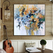 Load image into Gallery viewer, 100% Hand Painted Abstract Golden Flowers Painting On Canvas Wall Art Wall Adornment Pictures Painting For Live Room Home Decor