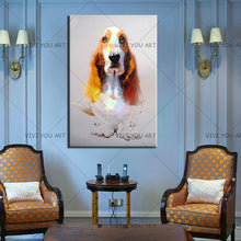 Load image into Gallery viewer, 100% Hand Painted Home Decor Wall Art Pictures Oil Painting On Canvas Big Ears Dog Picture For Living Room Home Decor