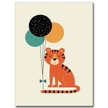 Load image into Gallery viewer, Nordic Art Cartoon Animal Poster Elephant Giraffe Tiger Minimalist Canvas Painting Nursery Picture Children Room Decoration 340 - SallyHomey Life's Beautiful
