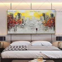 Load image into Gallery viewer, π₯ π₯ 100% Hand Painted  Canvas Abstract Modern City Picture Handmade Knife Painting Buildings Oil Paintings for Living Room (No Frame)