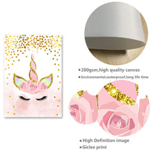 Load image into Gallery viewer, Pink Unicorn Poster Nursery Quotes Art Wall Canvas Print Painting Nordic Style Decorative Picture Baby Girl Bedroom Decoration - SallyHomey Life's Beautiful