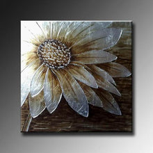 Load image into Gallery viewer, Abstract painting on canvas,silver flower oil paintings, modern flower art for home decoration on wall