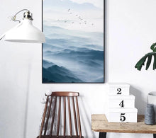 Load image into Gallery viewer, Foggy Mountain Landscape Wall Art Canvas Posters Nordic Style Prints Paintings Wall Picture for Living Room Home Decor - SallyHomey Life's Beautiful