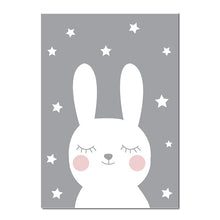 Load image into Gallery viewer, Baby Nursery Wall Art Canvas Poster Print Cartoon Rabbit Bear Painting Nordic Kids Decoration Picture Children Bedroom Decor - SallyHomey Life's Beautiful
