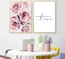 Load image into Gallery viewer, Scandinavian Style Pink Flower Painting Wall Art Canvas Posters Nordic Prints Decorative Picture Modern Home Bedroom Decoration - SallyHomey Life's Beautiful
