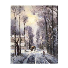 Load image into Gallery viewer, 100% Hand Painted Snow Landscape Art Oil Painting On Canvas Wall Art Frameless Picture Decoration For Live Room Home Decor Gift