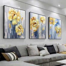 Load image into Gallery viewer, 100% Hand Painted Abstract Yellow Flowers Oil Painting On Canvas Wall Art Frameless Picture Decoration For Live Room Home Decor