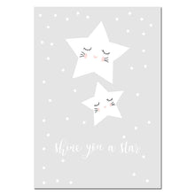 Load image into Gallery viewer, Star Rabbit Cartoon Wall Art Canvas Poster Nursery Quote Prints Nordic Style Painting Wall Picture Children Bedroom Decoration - SallyHomey Life's Beautiful