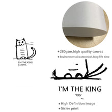 Load image into Gallery viewer, Cartoon Lazy Cat Minimalist Art Canvas Nursery Poster Painting Funny Wall Picture Home Children Room Decoration - SallyHomey Life's Beautiful