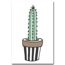Load image into Gallery viewer, Nordic Art Plant Cactus Canvas Poster Painting Modern Nursery A4 Wall Picture Children Kids Room Decoration Home Decoration - SallyHomey Life's Beautiful
