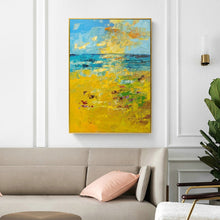 Load image into Gallery viewer, 100% Hand Painted Abstract Golden Beach Oil Painting On Canvas Wall Art Frameless Picture Decoration For Live Room Home Decor