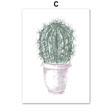 Load image into Gallery viewer, Cartoon Tropical Plant Cactus Flower Wall Art Canvas Painting Nordic Posters And Prints Wall Pictures For Baby Kids Room Decor - SallyHomey Life's Beautiful
