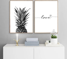 Load image into Gallery viewer, Pineapple Wall Art Canvas Posters Prints Nordic Love Quote Paintings Black White Wall Picture for Living Room - SallyHomey Life's Beautiful