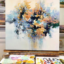 Load image into Gallery viewer, 100% Hand Painted Abstract Golden Flowers Painting On Canvas Wall Art Wall Adornment Pictures Painting For Live Room Home Decor