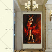 Load image into Gallery viewer, 100% Hand Painted  Ballet Dancer Oil Painting on Canvas High Quality Dance Room Figure Paintings for Home Decor