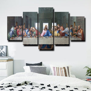 5 Sets Famous HD Print Canvas Painting The Last Supper Leonardo Da Vinci Wall Pictures For Living Room kitchen Room Unframed - SallyHomey Life's Beautiful