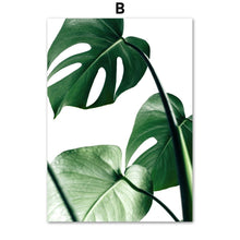 Load image into Gallery viewer, Monstera Green Big Leaves Quotes Wall Art Canvas Painting Nordic Posters And Prints Wall Pictures For Living Room Bedroom Decor - SallyHomey Life's Beautiful