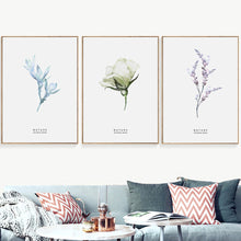 Load image into Gallery viewer, Magnolia Flower Bamboo Leaves Wall Art Canvas Painting Nordic Posters And Prints Plants Wall Pictures For Living Room Home Decor - SallyHomey Life's Beautiful