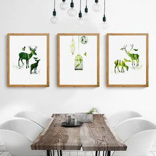 Load image into Gallery viewer, Nordic Minimalism Posters and Prints Wall Art Canvas Painting Animals Pictures Wall Green Decoration for Living Room Frameless - SallyHomey Life's Beautiful