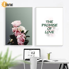 Load image into Gallery viewer, Pink Peony Flower Motivational Quote Wall Art Canvas Painting Nordic Posters And Prints Wall Pictures For Living Room Home Decor - SallyHomey Life's Beautiful