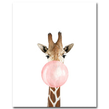 Load image into Gallery viewer, Giraffe Zebra Animal Posters and Prints Canvas Art Painting Wall Art Nursery Decorative Picture Nordic Style Kids Decoration - SallyHomey Life's Beautiful