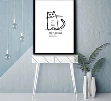 Load image into Gallery viewer, Cartoon Lazy Cat Minimalist Art Canvas Nursery Poster Painting Funny Wall Picture Home Children Room Decoration - SallyHomey Life's Beautiful